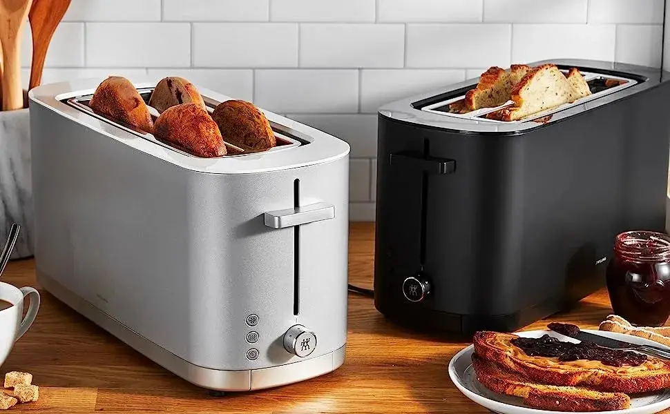 2 Long Slot Toaster, 4 Slices with Extra Wide 1.5" Slots for Bagels, 7 Toast Settings, Even Toasting, Reheat, Cancel, Defrost