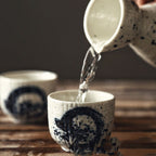 Sake Glass Wine Bottle Set Household Ceramic Dispenser Glass Teacup - Walfos® Kitchenware