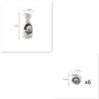 Sake Glass Wine Bottle Set Household Ceramic Dispenser Glass Teacup - Walfos® Kitchenware