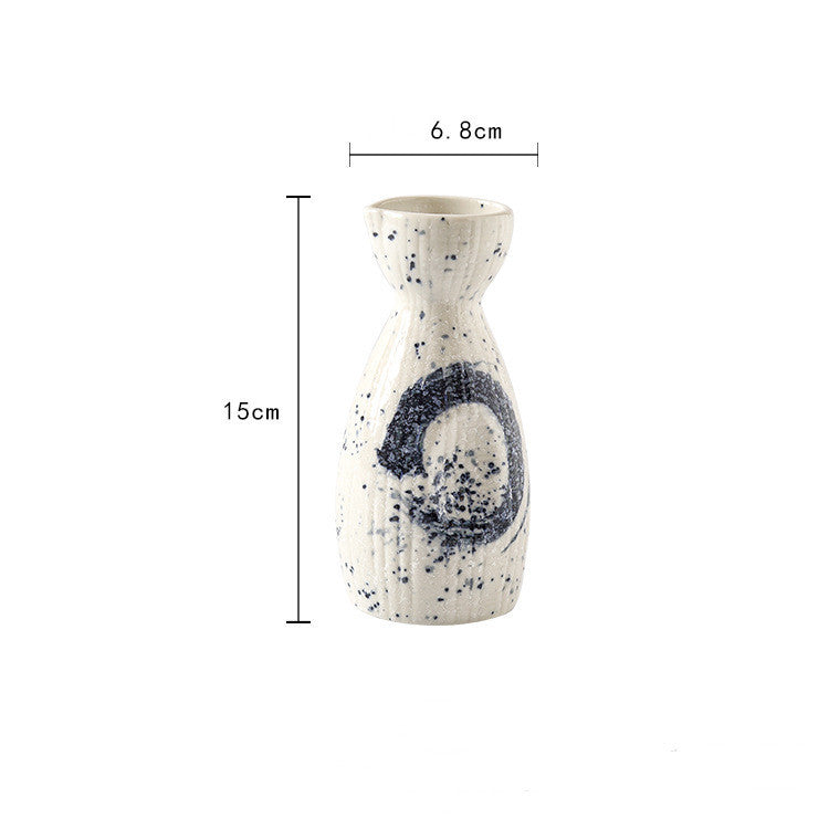 Sake Glass Wine Bottle Set Household Ceramic Dispenser Glass Teacup - Walfos® Kitchenware