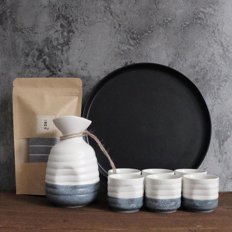Sake Kleine Sake Fles Wijnset, Witte Wijn Gele Wijnglas, Gedistilleerde Glazen Wijndispenser - Walfos® Kitchenware
