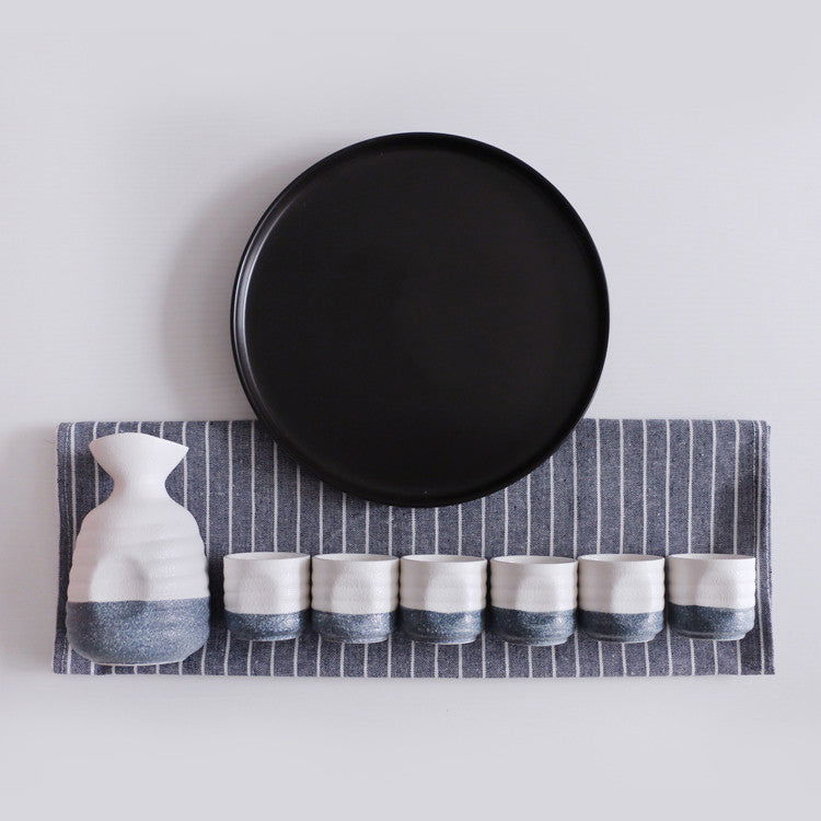 Sake Kleine Sake Fles Wijnset, Witte Wijn Gele Wijnglas, Gedistilleerde Glazen Wijndispenser - Walfos® Kitchenware
