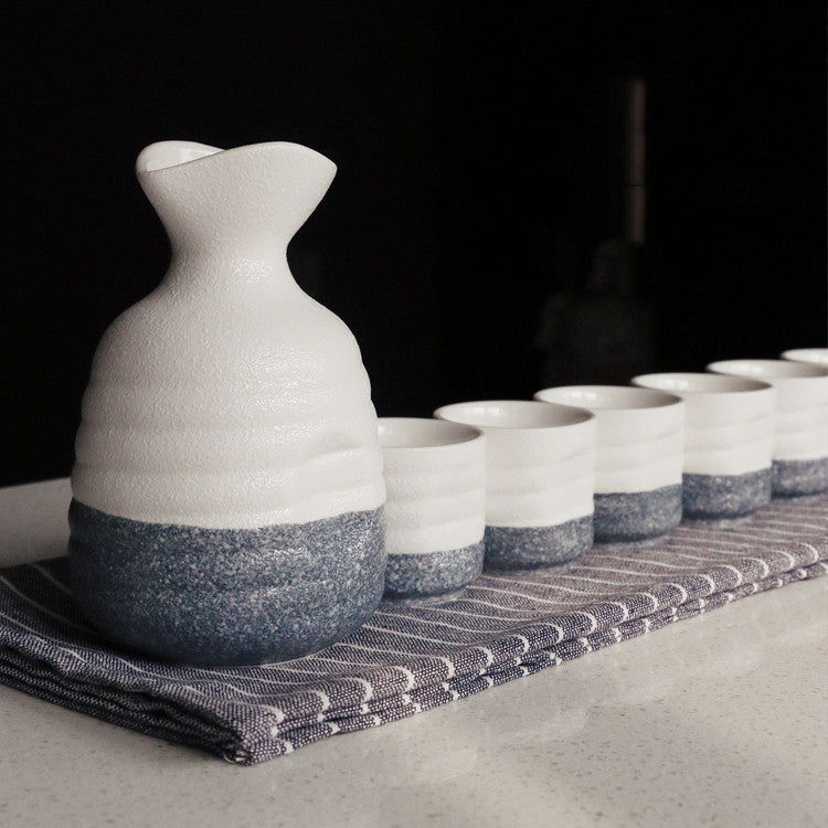 Sake Kleine Sake Fles Wijnset, Witte Wijn Gele Wijnglas, Gedistilleerde Glazen Wijndispenser - Walfos® Kitchenware