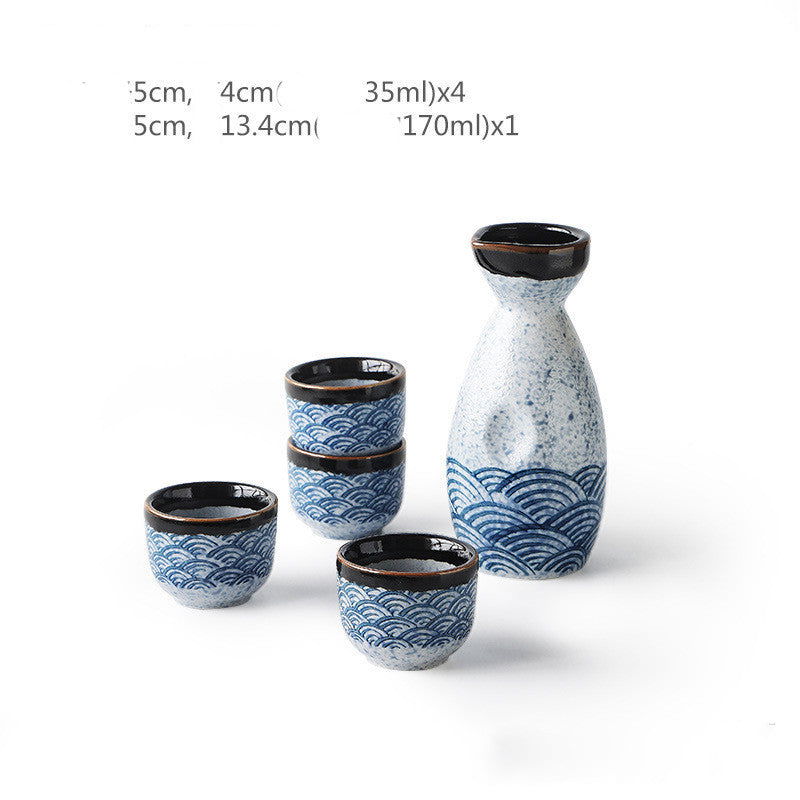 Sake Set Wine Warmer Household Cup Ceramic - Walfos® Kitchenware