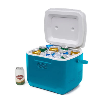 Chiller 16-Quart, 11 Can Portable Hard Cooler, Blue, Top's Smoother Surface Cleans Down Easily, Holds up to 11 cans with 8 lbs