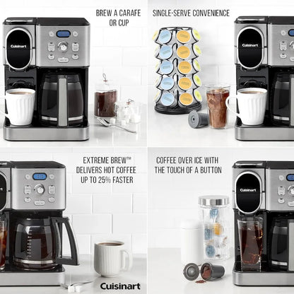 12-Cup Glass Carafe Espresso Coffee Maker Automatic Hot & Iced Coffee Maker Single Server Brewer Machine Electric Kitchen Home