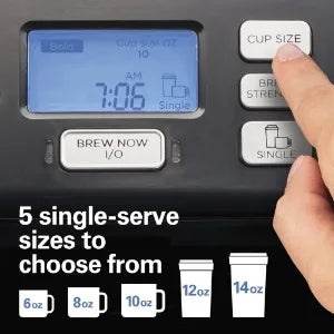 Single Serve & Full 12c Pot Coffee Machine Espresso Coffee Maker Compatible With K-Cup Pods or Grounds Black - Fast Brewing Home