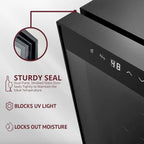 12 Bottle Red and White Wine Thermoelectric Wine Cooler/Chiller, Countertop Wine Cellar with Digital Temperature Display, Black