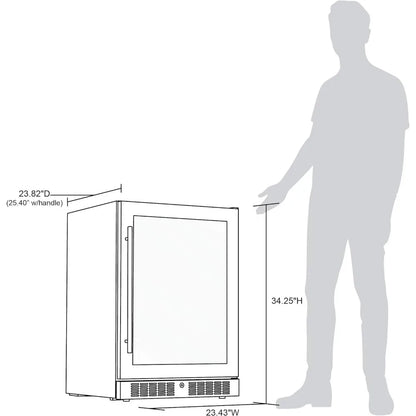 Beverage Refrigerator Cooler with 224 Can Capacity - Fridge with LED Lights - Adjustable/Removable Shelves And Bottom Key Lock