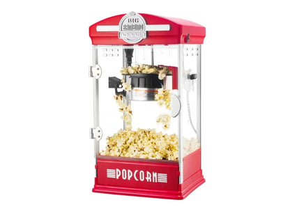 Popcorn Machine - Old Fashioned Popcorn Maker with 4-Ounce Kettle, Measuring Cups, Scoop and Serving Cups (Red)