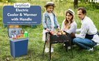 Lodówka elektryczna i podgrzewacz z uchwytem, ​​24 l, przenośna lodówka termoelektryczna, 110 V AC, przewód zasilający do domu i 12 V adapter samochodowy do kempingu