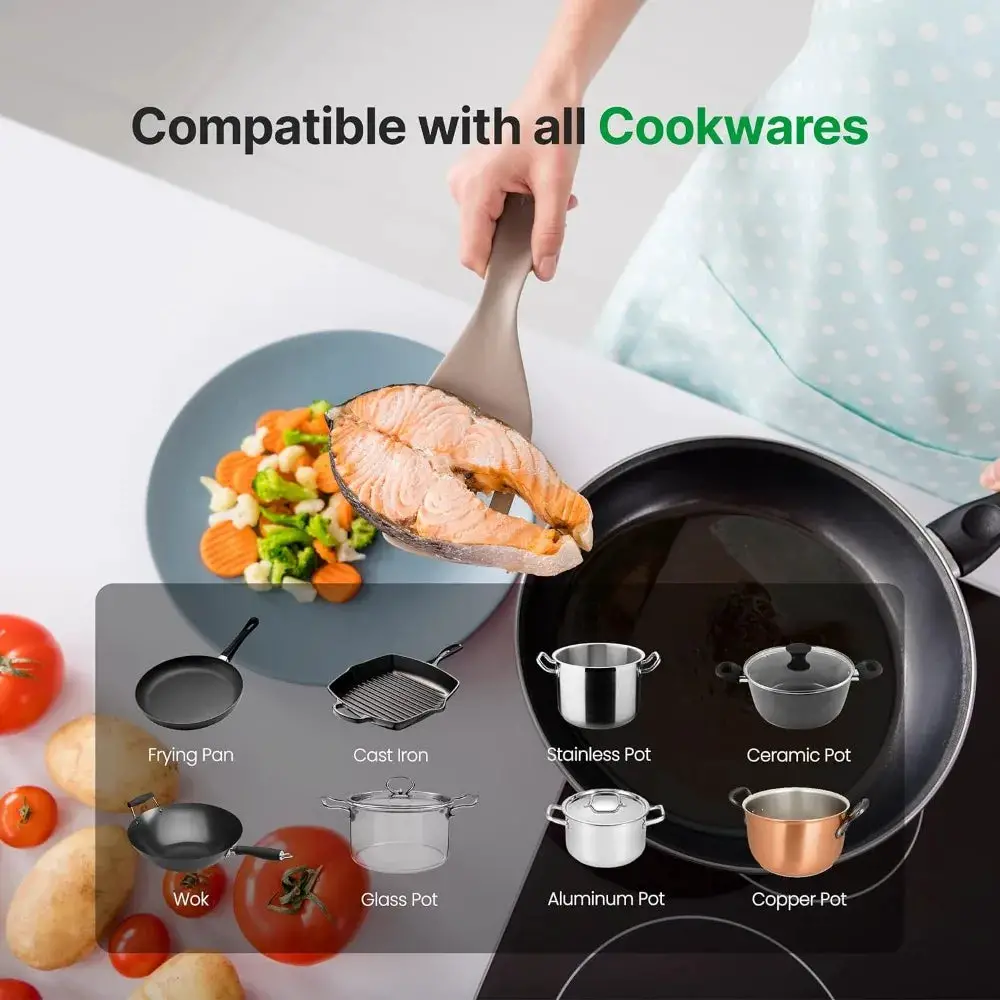 Induction Cooktop- 2 Glass Induction Burner Zones with Adjustable Temperature Settings-1800W Cooker with Digital Touch Sensor