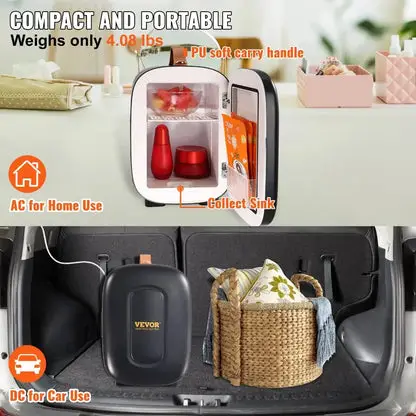 Mini Fridge 4L, Portable Cooler Warmer, Skincare Fridge AC/DC Cosmetics Makeup Fridge, for Bedroom Office Car Boat Dorm Skincare