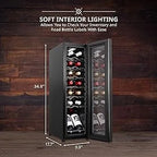 14 Bottle Compressor Wine Cooler Refrigerator w/Lock, Freestanding Wine Cellar for Red, White, Champagne or Sparkling Wine