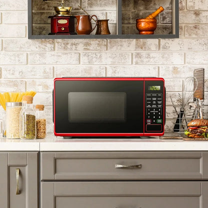 0.7 cu. ft. Countertop Microwave Oven, 700 Watts, Black, New, LED Display, Kitchen Timer, Household Tabletop Microwave Oven