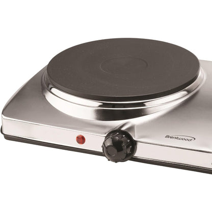 Hot Plates for Cooking, 1,440-Watt Double-Burner Electric Hot Plate, Countertop Burners, Electric Burner Portable Stove Top