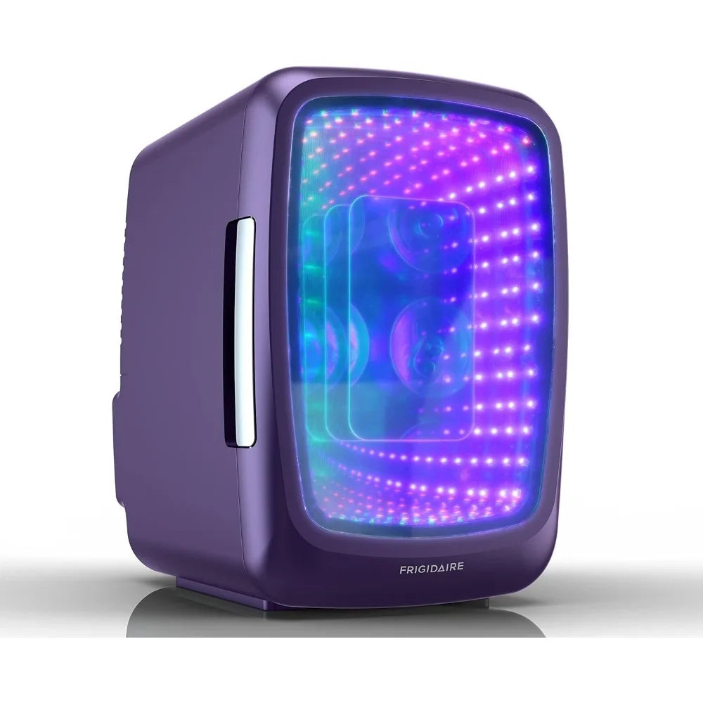 Mini lodówka, 4 litry/6 puszek mała lodówka z oświetleniem LED, podświetlana mini lodówka na napoje do gier, Stealth