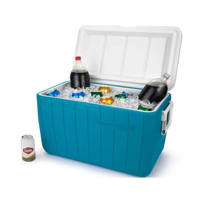 Chiller 48QT Hard Sided Cooler, holds up to 31 Cans, 2-way Handles Swing up for Easy Lifting and Fold Down and Out of the Way