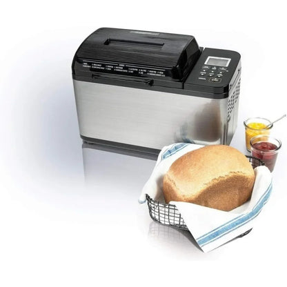 Bread maker with LED display screen, 700W stainless steel material 10.5 "deep x 18" wide x 12.88 "black, free shipping