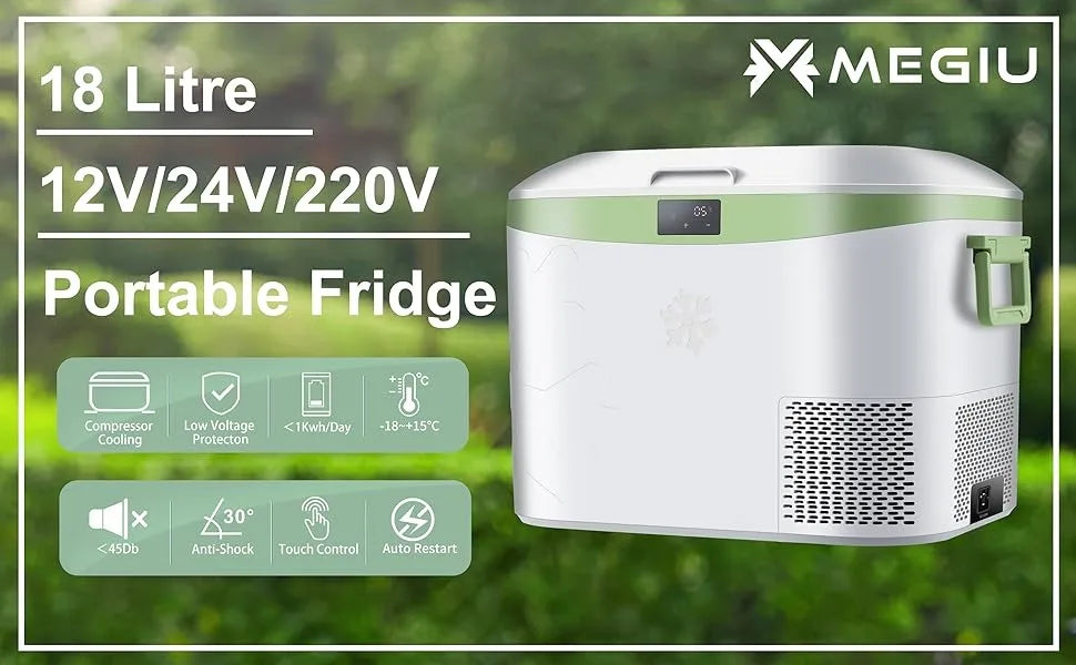 Lodówka samochodowa przenośna 12 V lodówka 19 kwarty (18 litrów) 12 V sprężarka zamrażarki chłodziarka 12 V/24 V DC 110～240 V AC do ciężarówki RV