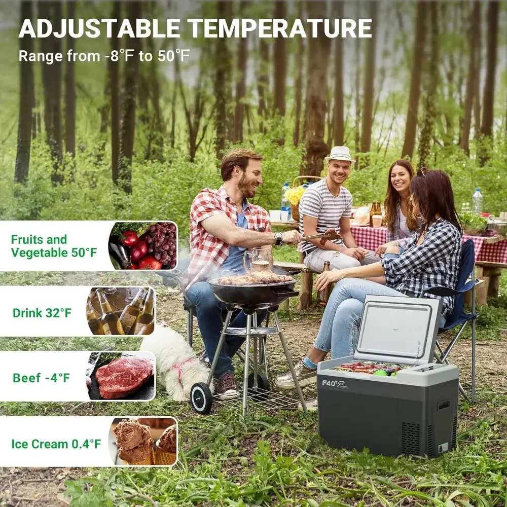 30 Quart 12V Portable Refrigerator 12 Volt Car Fridge (-8℉~50℉) Portable Freezer, 100-240V AC for Camping, Truck, RV, Travel Use