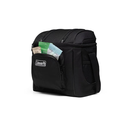 16-cans Insulated Soft Cooler Bag, Black, Adjustable Padded Sling Strap and Padded Side Handles for Easy Transport