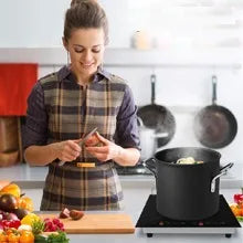 Płyta indukcyjna - 2 szklane strefy palników indukcyjnych z regulowanymi ustawieniami temperatury - kuchenka 1800 W z cyfrowym czujnikiem dotykowym