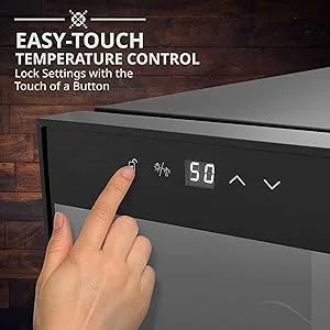 12 Bottle Red and White Wine Thermoelectric Wine Cooler/Chiller, Countertop Wine Cellar with Digital Temperature Display, Black