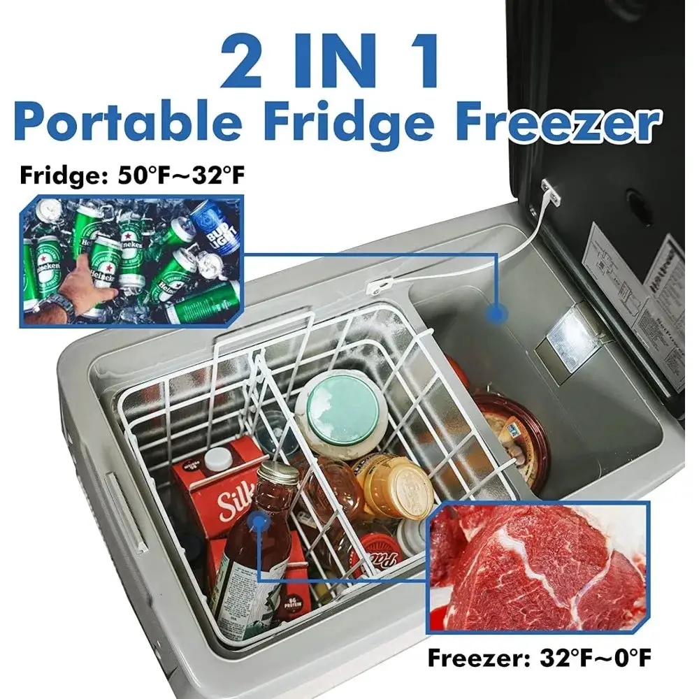 Portable Refrigerator, Portable Freezer,42 Quart(40L) Electric Cooler, Car Refrigerator,12/24V DC Cable & 110/240V AC,Car Fridge