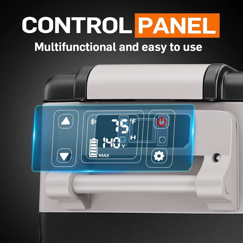 Lodówka samochodowa, 48QT (45L) Lodówka samochodowa elektryczna Chłodziarka APP Control, Lodówka 12V -4℉~68℉, Przenośna lodówka na kemping