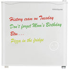 1.6 Cu Ft Compact Dorm Fridge with Dry Erase Board, Black, Portable Desktop Small Refrigerator