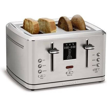 4-Slice Digital Toaster with Memory Set Feature, 7 Toast Setting, Defrost, Cancel Function, digital screen with countdown timer