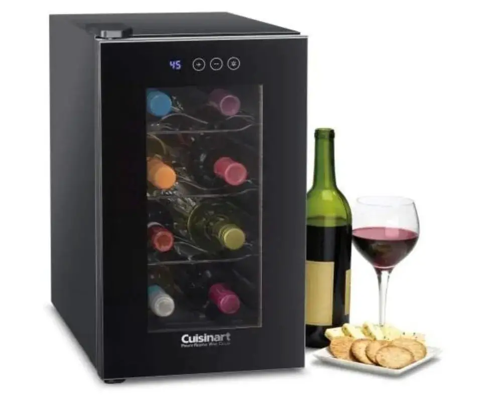 8-Bottle Private Reserve Wine Cellar, Wine Cooler Refrigerator, LED temperature display Touchscreen controls, Black