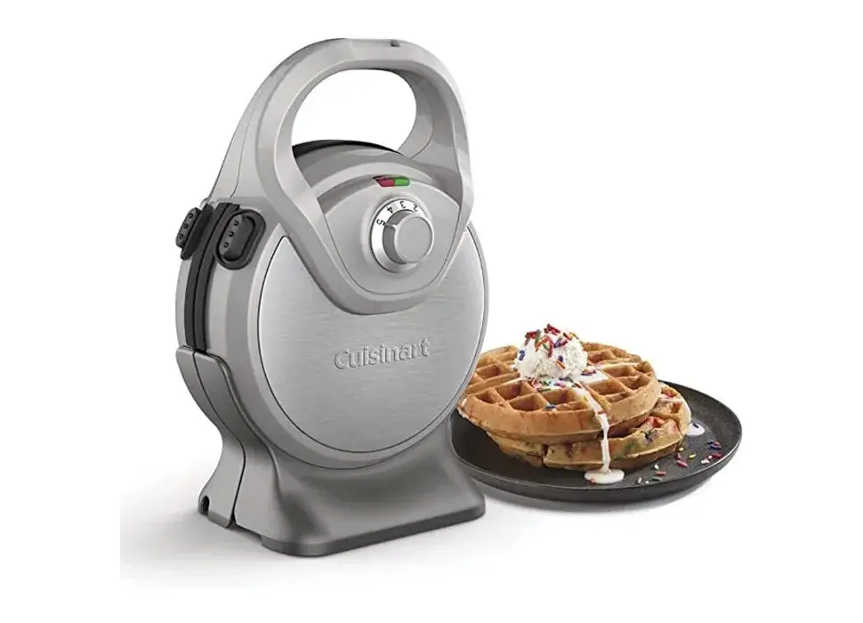 Double Belgian Waffle Maker - Round, waffle maker machine, Two sets of removable plates