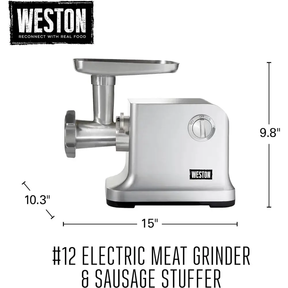 lectric Meat Grinder & Sausage Stuffer, 750 Watt, 1 HP Motor, Grinds 4 lbs Per Minute, Silver, kitchenware