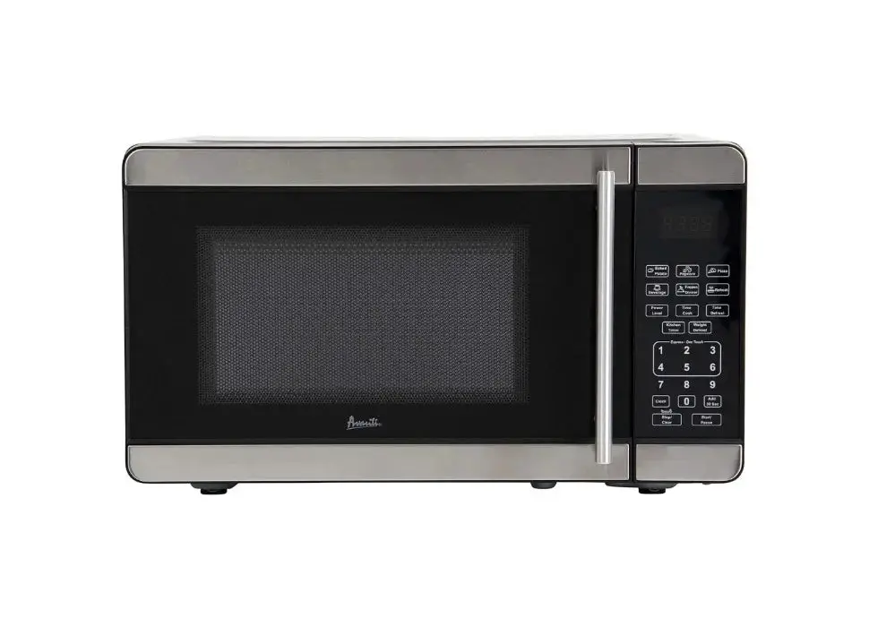 Microwave Oven 700-Watts Compact with 6 Pre Cooking Settings, Speed Defrost, Electronic Control Panel and Glass Turntable