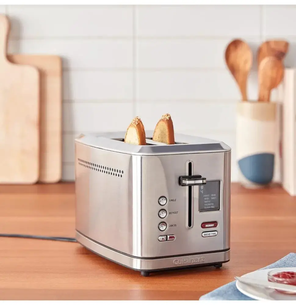 2-Slice Digital Toaster with Memory Set Feature, 7 Toast Setting, Defrost, Cancel Function, digital screen with countdown timer