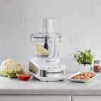 Custom 10-Cup Multifunctional Food Processor, Stainless-Steel Blades, 500W, with control paddles (Mix/Low/High/Pulse), White