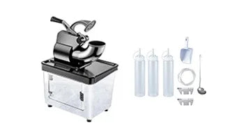 Commercial Ice Crusher, 300W Electric Snow Cone Machine with Dual Blades, Stainless Shaved Ice Machine with Safety On/Off Switch