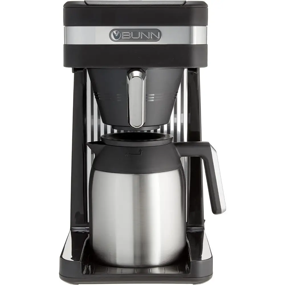 Espresso Coffee Maker 10-Cup Thermal Coffee Maker Stainless Steel Black Machine Electric Kitchen Appliances Home