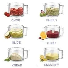 Custom 11 Cup Food Processor With 625-Watt Motor and Extra-Large Feed Tube allows, Included for Even More Versatility, White