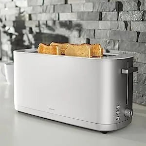 2 Long Slot Toaster, 4 Slices with Extra Wide 1.5" Slots for Bagels, 7 Toast Settings, Even Toasting, Reheat, Cancel, Defrost