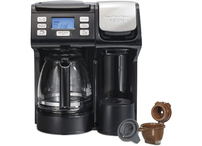 Single Serve & Full 12c Pot Coffee Machine Espresso Coffee Maker Compatible With K-Cup Pods or Grounds Black - Fast Brewing Home