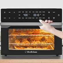 32QT надзвичайно велика аерофритюрниця, комбінована аерофритюрниця 19-в-1, тостер, духовка, 1800 Вт, цифрова конвекційна піч, підходить для піци 13 дюймів, 6 аксесуарів