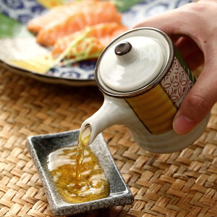 Seasoning Soy Sauce Ancient Simple Japanese Ceramic Oil Pot - Walfos® Kitchenware