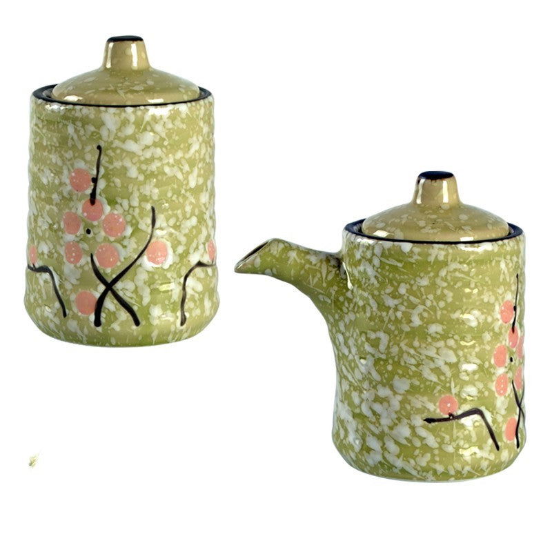 Seasoning Soy Sauce Ancient Simple Japanese Ceramic Oil Pot - Walfos® Kitchenware