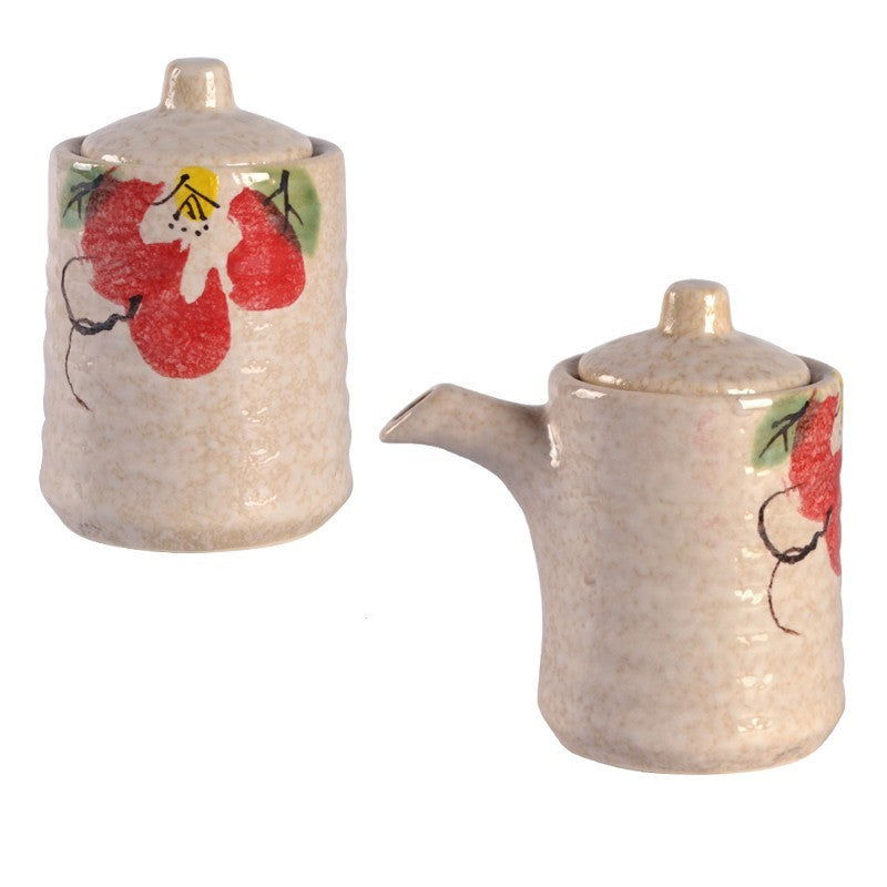 Seasoning Soy Sauce Ancient Simple Japanese Ceramic Oil Pot - Walfos® Kitchenware