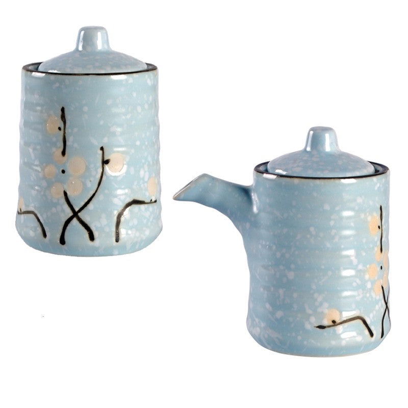 Seasoning Soy Sauce Ancient Simple Japanese Ceramic Oil Pot - Walfos® Kitchenware