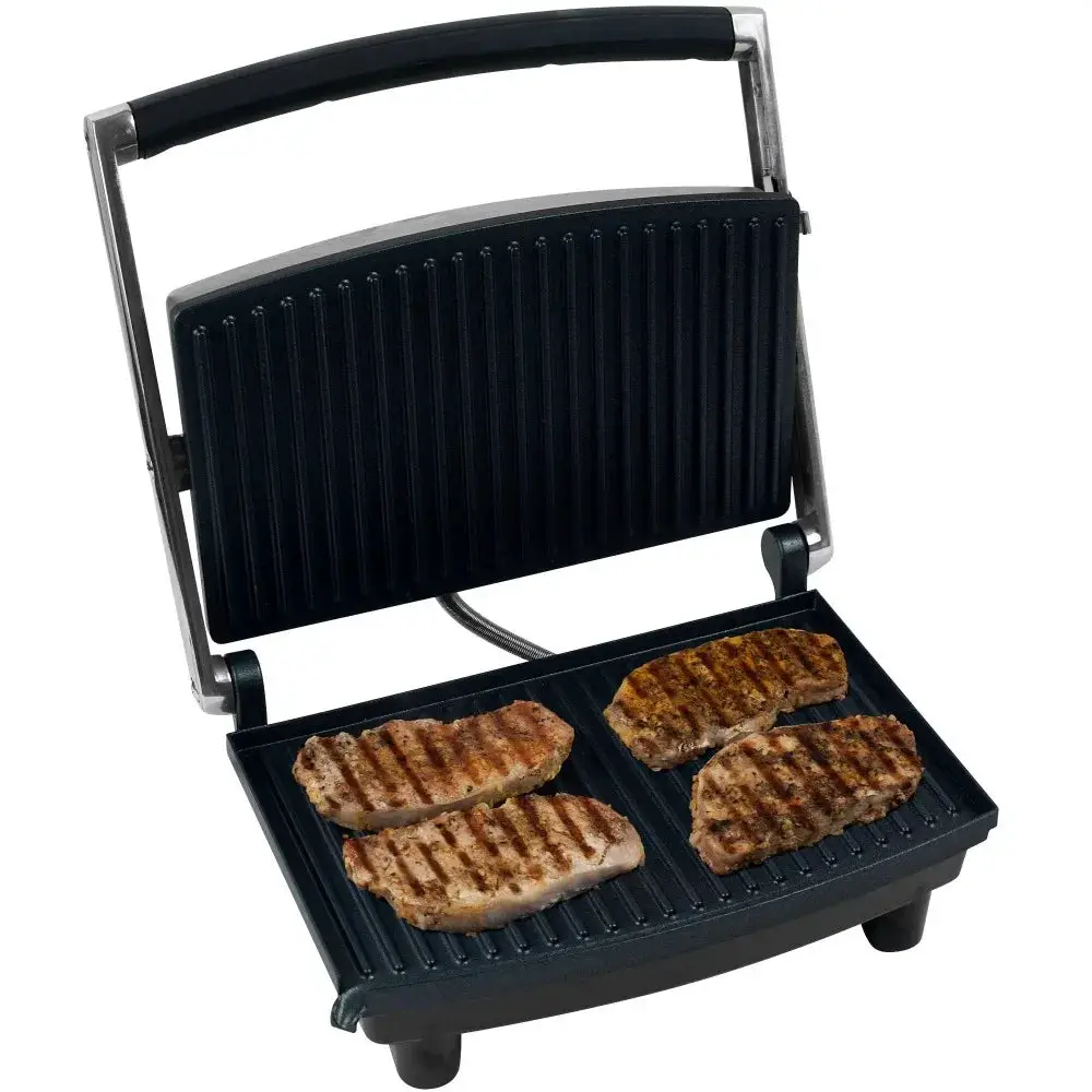 Press Sandwich Maker and Indoor Grill with Drip Tray, Smokeless Barbecue, Indoor Barbecue Tray