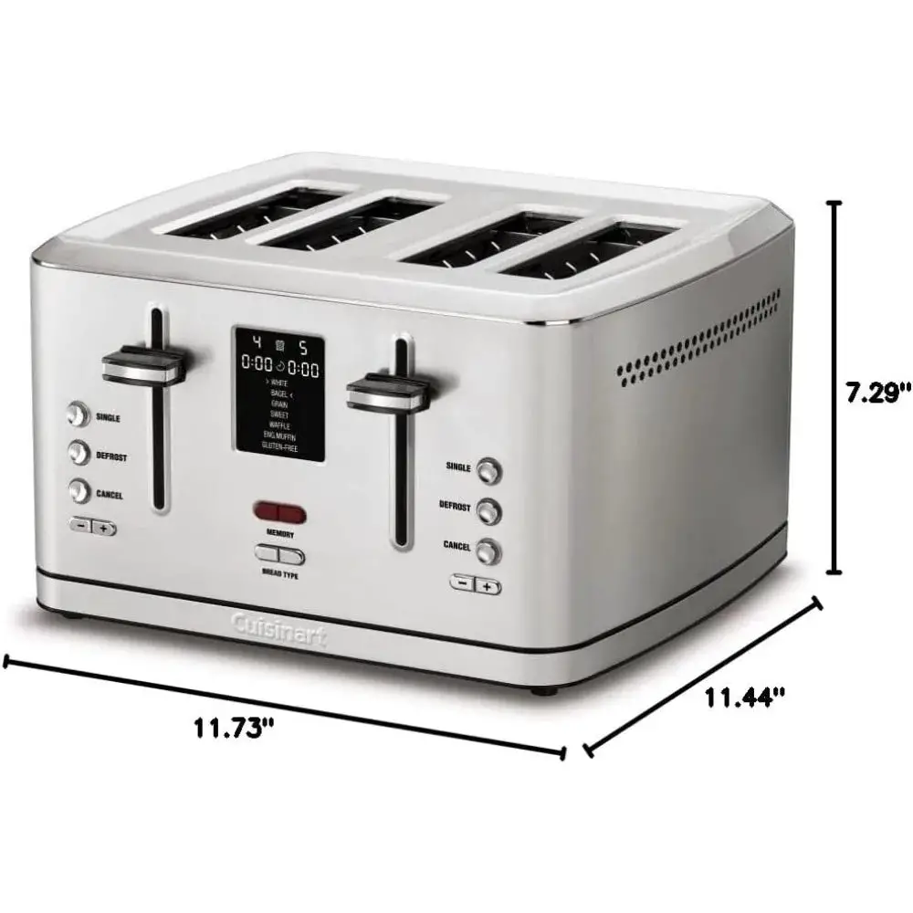 4-Slice Digital Toaster with Memory Set Feature, 7 Toast Setting, Defrost, Cancel Function, digital screen with countdown timer